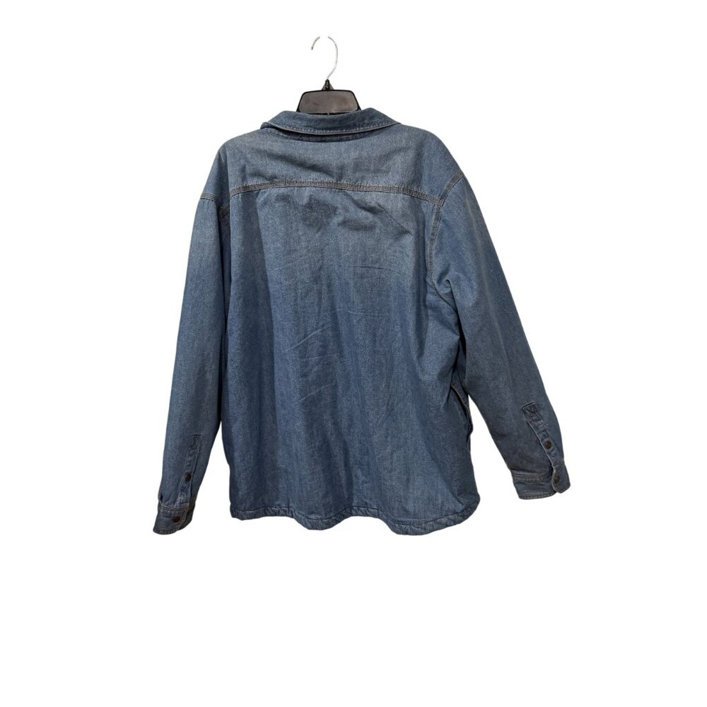 Lee Mens Sherpa-Lined Denim Jacket XL Blue Button-Up Western Style - Picture 4 of 5